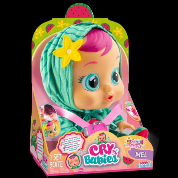 NWT Cry Babies Tutti Frutti Mel The Watermelon Fruit Scented Baby Doll - Picture 1 of 11